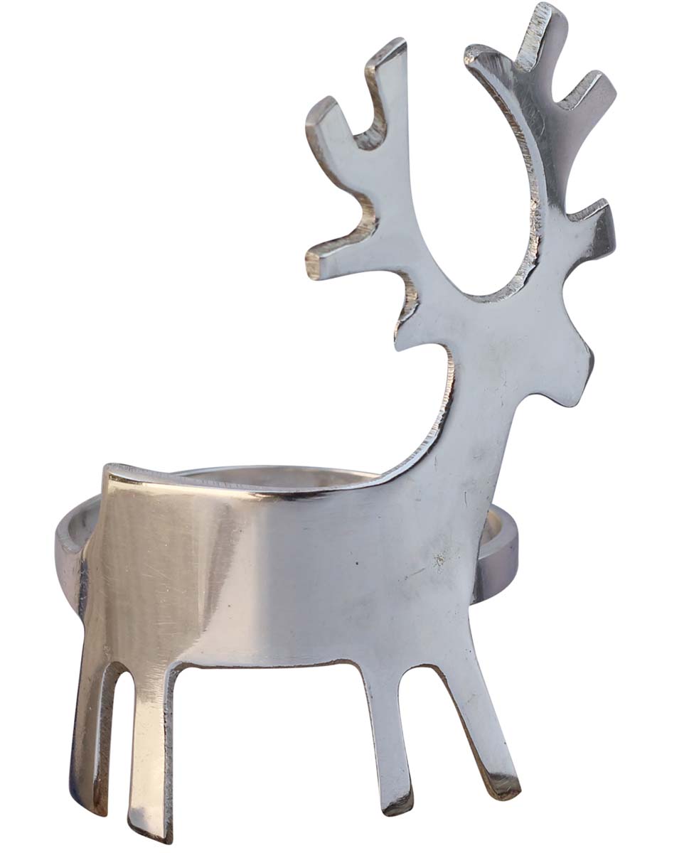 Napkin Rings Wholesale - Napkin Rings - Cast in Brass - Reindeer Motif - Nickel Plated